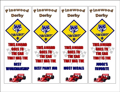 Pinewood Derby Certificates – The Idea Door